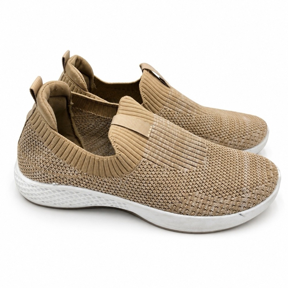 Tommy Bahama Womens 9.5 Beige Knit Slip On Sneakers Lightweight Comfort Shoes